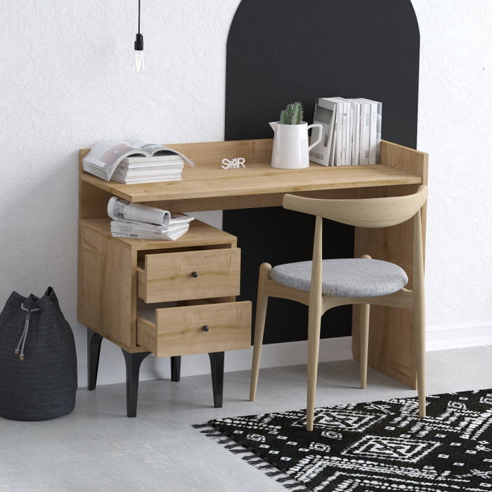 Hanah Home Mesa de estudio Dec0087 Roble 100cm x 80cm x 45cm